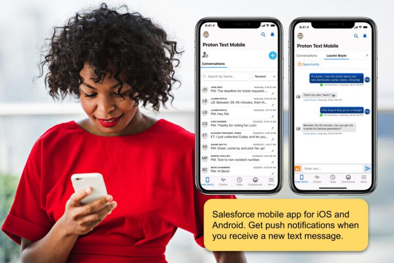 proton text and sales force integration
